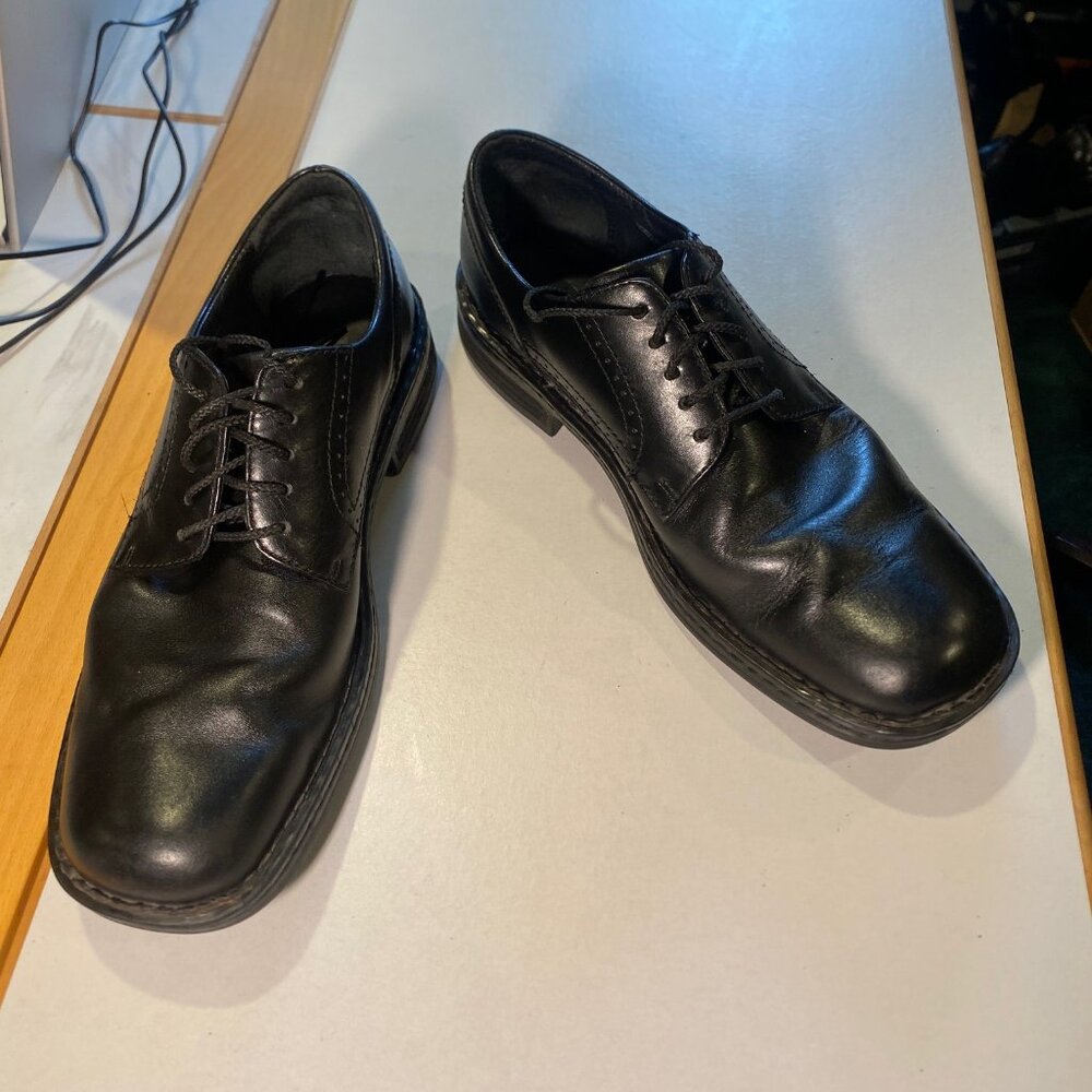 Born - Size 9.5M - Men's Derby Oxford Black Leather Lace-up Shoes M3449